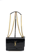 Saint Laurent Sunset Medium Crossbody Bag In Shiny Leather