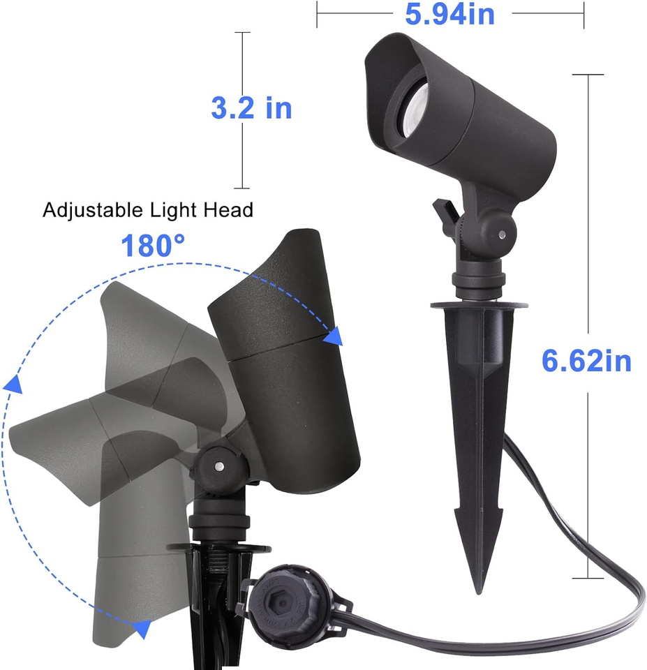 LED Landscape Lights with Connectors, 12V Low Voltage, Warm White 3000K