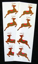 Two Sheets Mrs Grossman 2x6 inch 'Reindeer' Stickers (c-1993)