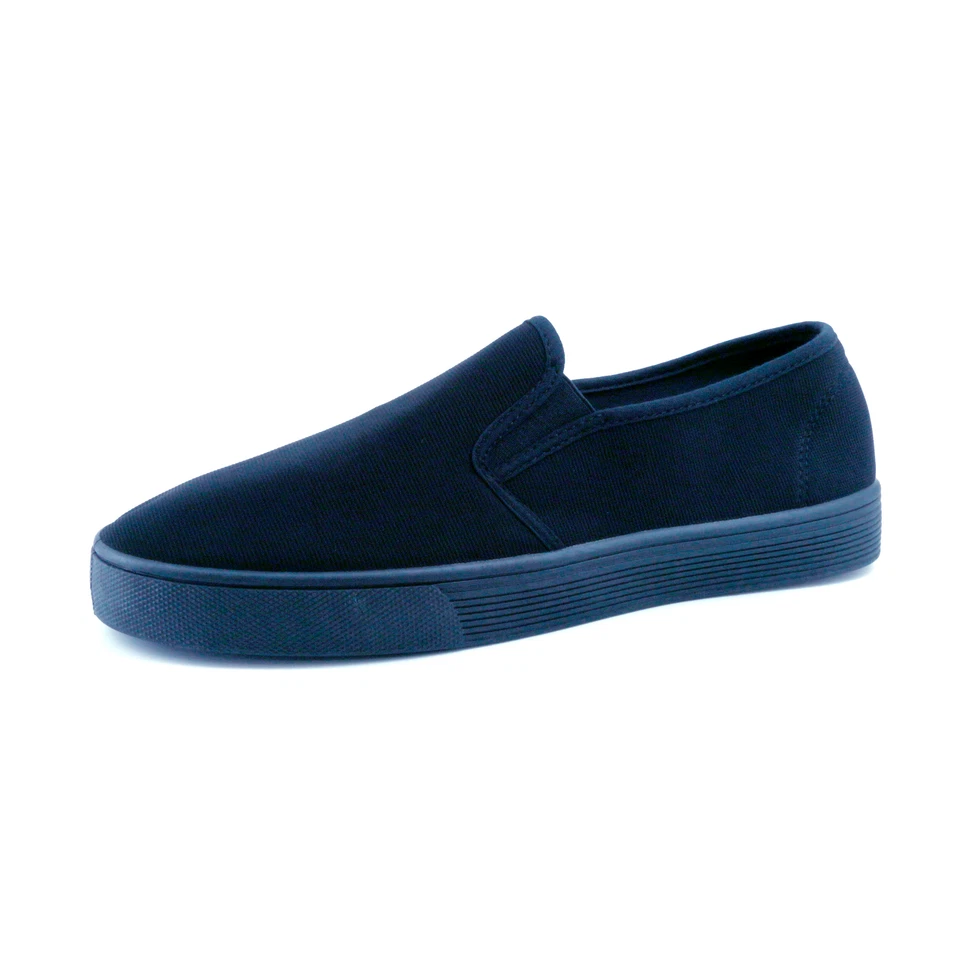 JOMIX Uomo Colore Solido Slip On Scarpe di Tela Sneakers Moda Casual Plimsolls - Immagine 4 di 4