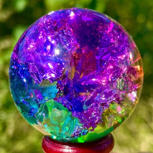 156G Natürliche Titan Regenbogen Quarz Kugel Kristallkugel Heilung