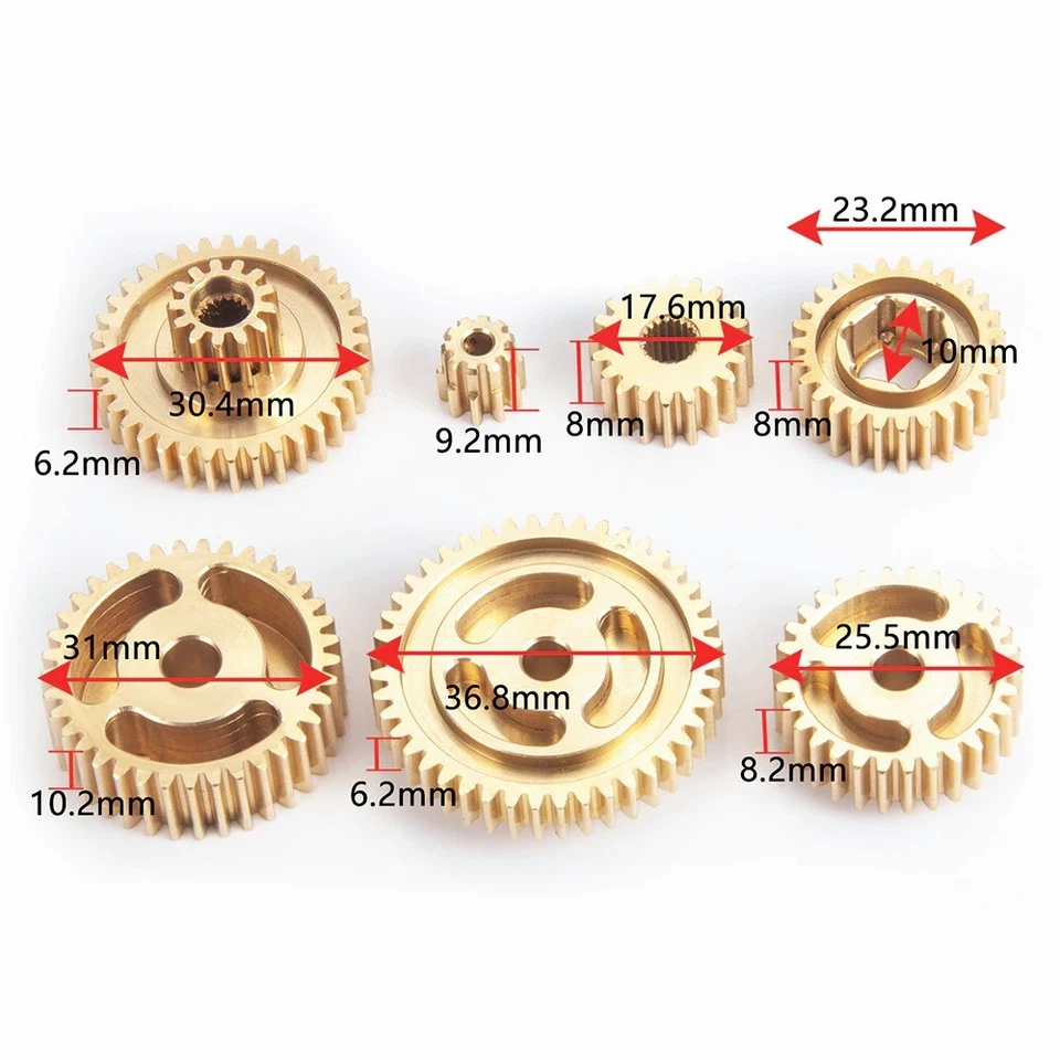 7PCS Motor Gearbox Gear Set for 1/14 Tamiya RC Car Tow Drag Trailer Truck RC Car - Image 3 of 4