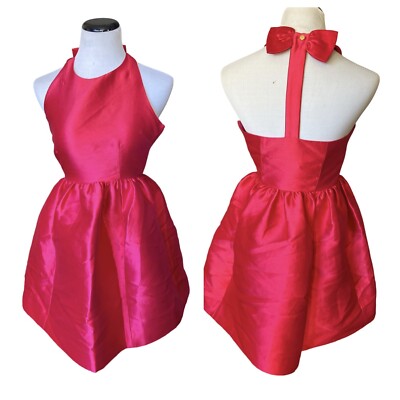 kate spade hot pink dress Kate Spade x Target 90s Hot Pink Bow Shoulder Mini Tank Shift Dress M Medium