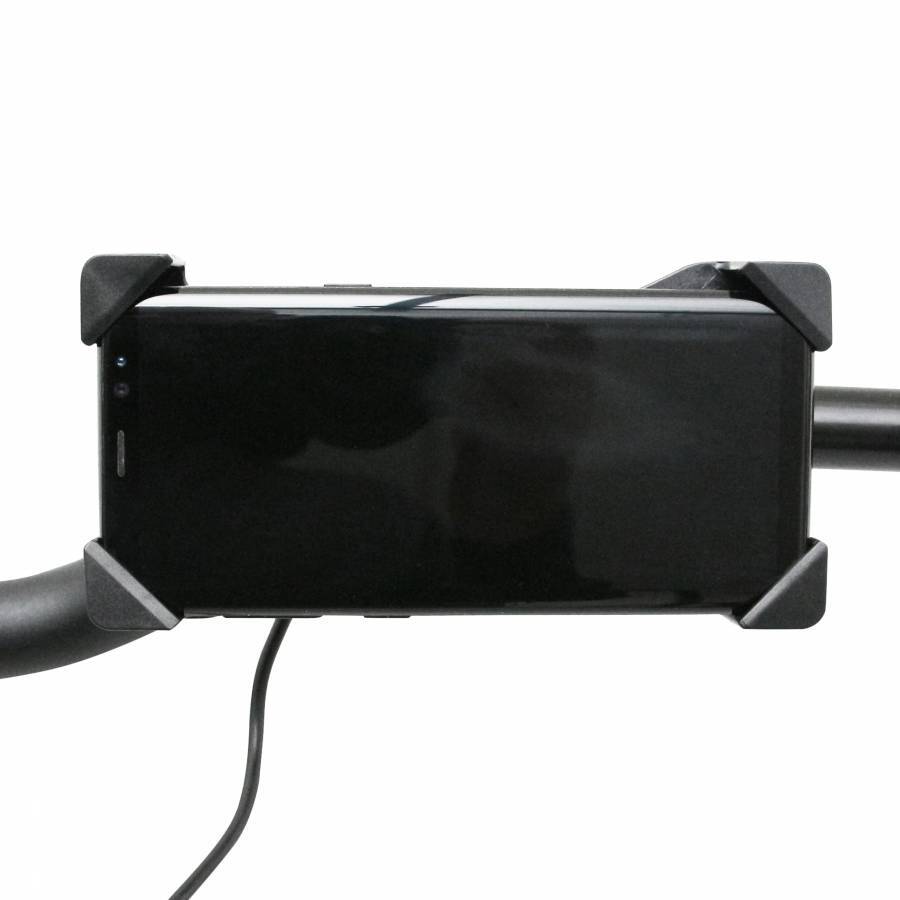 Support smartphone velo voyage etanche M1 pour guidon avec recharge USB longue distance