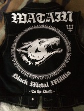 Watain Black Metal Militia Girls' Denim Cut-off Jacket Patch Waistcoat Size 8-18