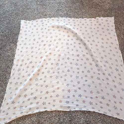 Baby Muslin Swaddle Blanket Cotton Receiving Blanket Stars Tag Removed - Picture 2 of 3