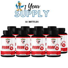 Vigor8- Bodybuilding & Men's Health Support- 12 Bottles- 1080 Capsules