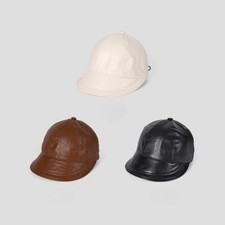 Women Men Leatherette Baseball Sun Trucker Style Outdoor Wide Hefted Hat