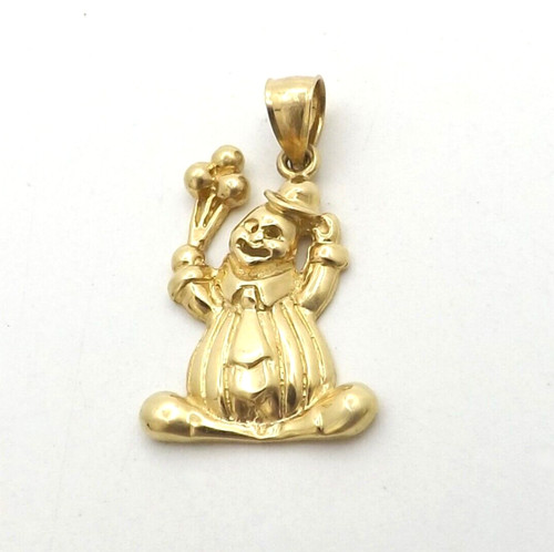 14k Gold Birthday Party Circus Clown Balloons Charm Pendant