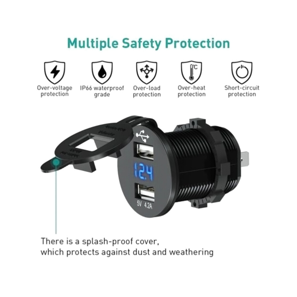 Dual USB Car Charger Fast Power Outlet with 2 Ports for Vehicles  