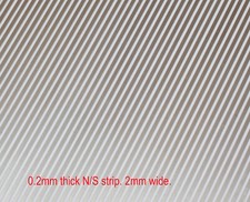 Six pieces of 2mm wide nickel-silver strip for models. 0.2mm thick 175mm lengths