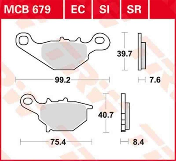 MCB679SI Bremsbelag Kawasaki 125 KLX KMX Suzuki RM 80 RM 85 125 DR-Z Vorne-image
