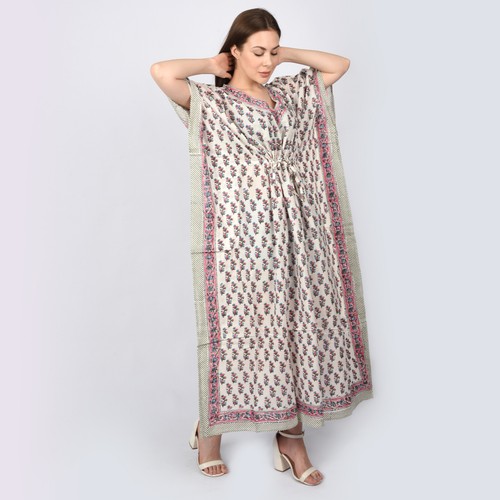 Kaftans for women Maxi Kaftan Robe Cotton Linen Long Dress Ladies Plus Size - Picture 5 of 7