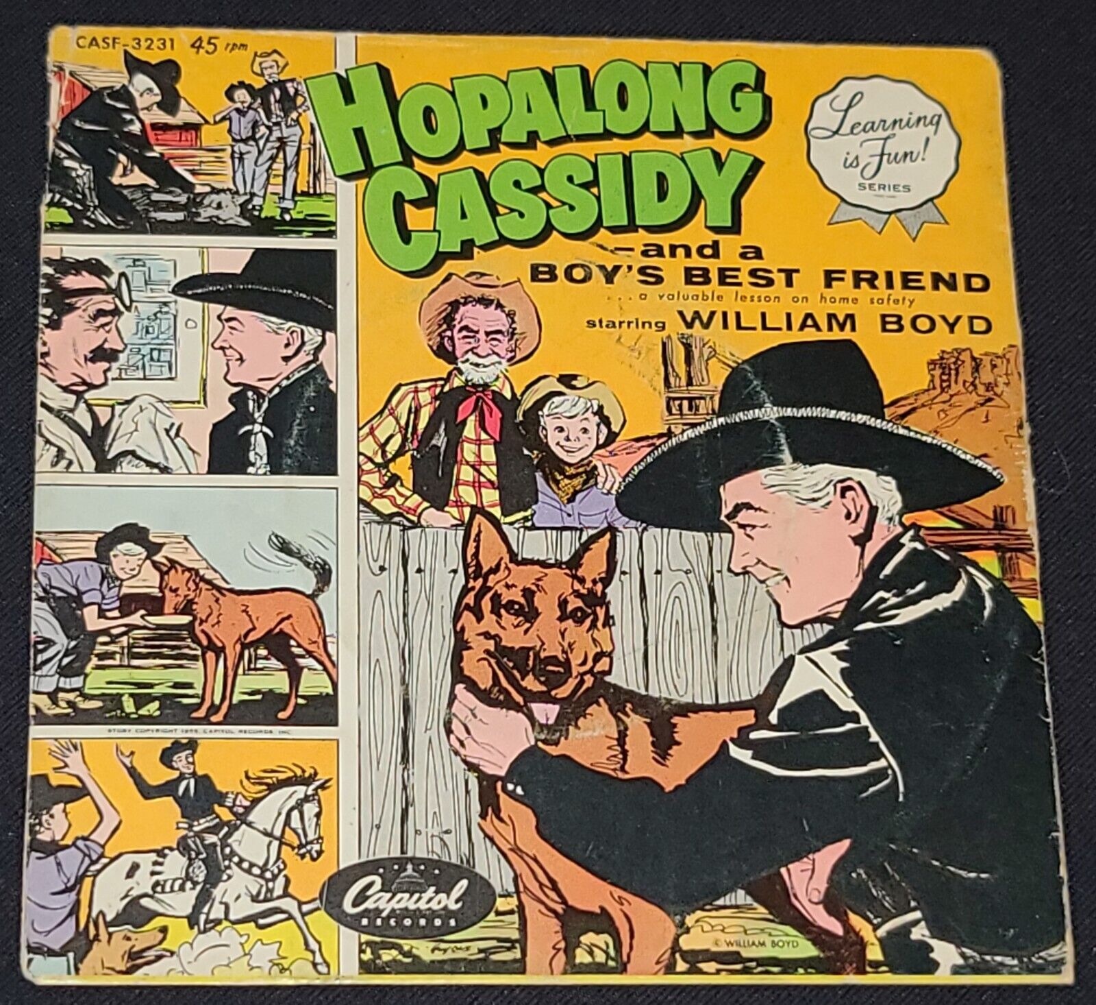 1955 - HOPALONG CASSIDY AND  A BOY'S BEST FRIEND - CAPITAL RECORD - EMPTY SLEEVE