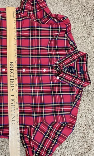 J Crew Shirt Mens Size Large Red Plaid Slim Flex Washed Long Sleeve Button Up - Picture 12 of 13