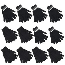 12 Pairs Knitted Magic Stretch Winter Gloves for Men and Women, Warm Gloves f...