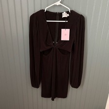 Hello Molly Ribbed Black dress new medium size 6