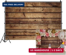 7x5FT Rustic Wood Photography Backdrop Brown Wooden Vinyl Photo Background