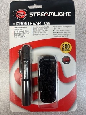Streamlight 66601 Microstream USB Rechargeable 250 Lumens LED Flashlight - Black