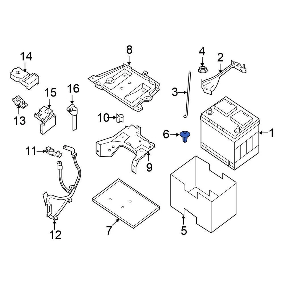 For Nissan Altima 2013-2018 Nissan 015530151U Battery Cover Clip Foto 2 de 4