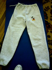 JERZEES GRAY SWEATPANTS MICKEY MOUSE USA MADE SMALL 80's NICE