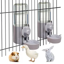 kathson 2Pcs Rabbit Water Bottle 17 OZ Bunny Hanging Water Fountain Automatic...