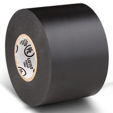Wide Electrical Tape Heavy Duty Flame Retardant Black PVC Vinyl 2in x 66ft 7 Mil