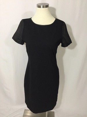 Banana Republic Black Faux Leather Ponte Knit Sheath Dress #560720 NWT! 10 | eBay Banana Republic Black Faux Leather Ponte Knit Sheath Dress #560720 NWT! 10 | eBay