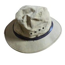 Filson Tin Cloth Packer Hat Tan Leather Band M Made in USA Gorpcore Rugged