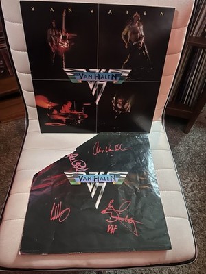 VAN HALEN Van Halen LP Signed original Inner Sleeve ED,AL,MIKE, /Roth