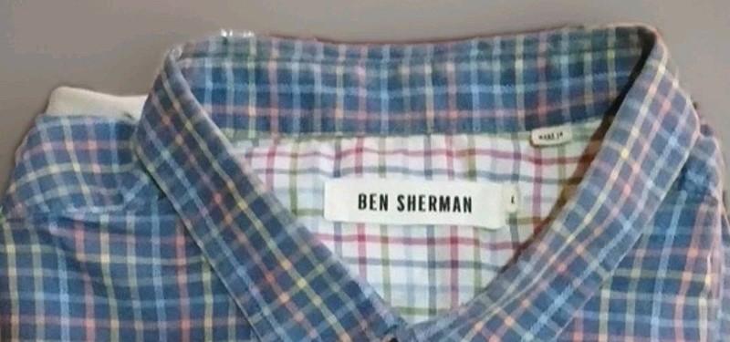1001105487 Ben Sherman Plaid Button Down t- Shirt