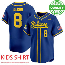 Savannah Bananas Number 8 Baseball Jersey 3D AOP Kids Youth ND1501