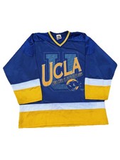 Rare Vintage UCLA Bruins Men’s Hockey Jersey Size Large Made In USA Blue Gold