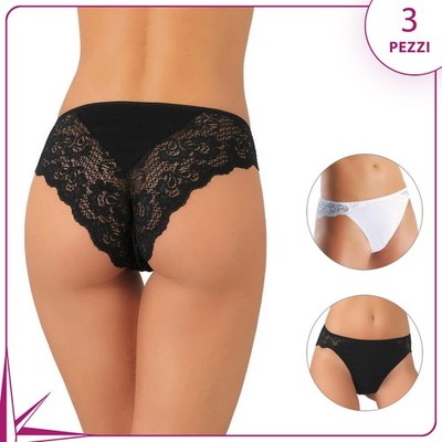 Jadea 789 Women's Slip Cotton And Lace 3 Pieces