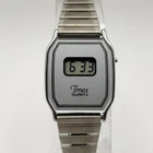 Vintage Timex Quartz LCD Womens Watch 19mm New Battery Silver Tone