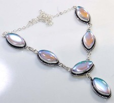 Collana Marquise Rosa Acqua Mistica Argento 925 Placcato 18" Gioielli Casual Chic GW