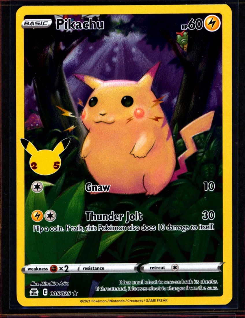 1x Pikachu 005/025 Full Art Rare NM TCG Pokemon 0721 #259