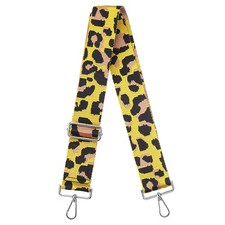 Purse Strap Replacement, Leopard Crossbody Shoulder Strap Yellow, Silver Buckle 