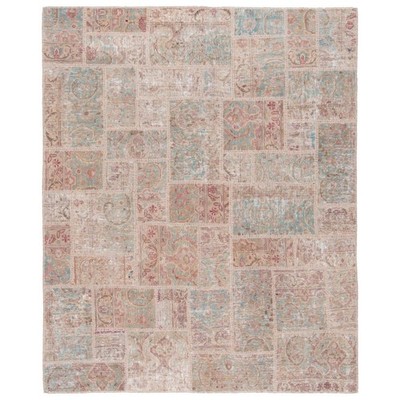 Patchwork 187x151 cm Handgeknüpfter Orientteppich Vintage Carpet Rug Beig