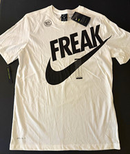Nike Dri-FIT Men  s Regular Fit Graphic Logo Crew Neck Tee White Medium NEW