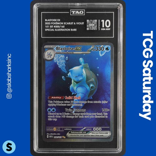 2023 POKEMON SV 151 #200/165 BLASTOISE EX SPECIAL ILLUSTRATION RARE TAG 10