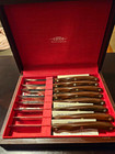 Cutco No. 59 8-Piece Steak Knife Set w/ Dark Brown Wood Case, Wood Handles — photo 1