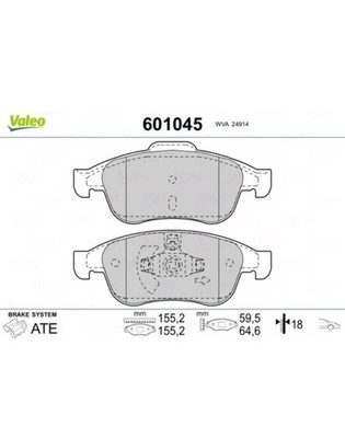VALEO Bremsbeläge Bremsbelagsatz Bremsklötze Vorne 601045 B-Ware
