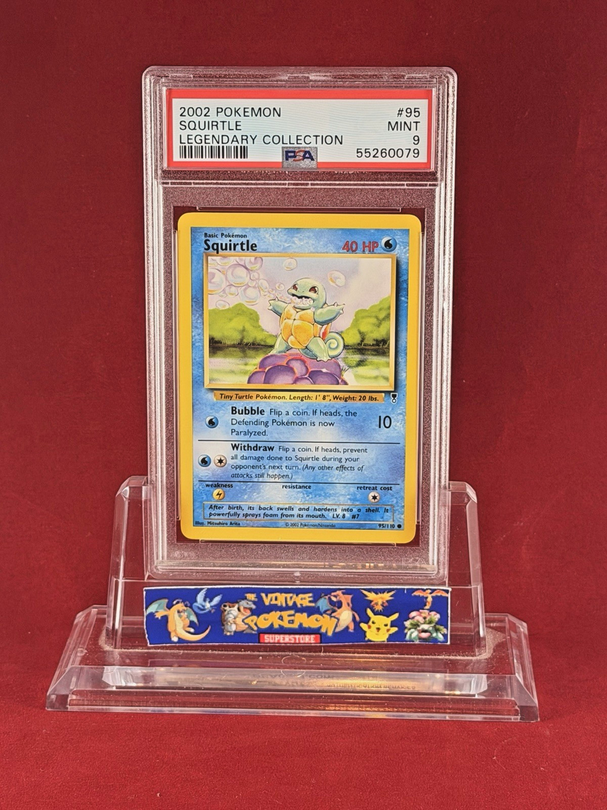 2002 Pokemon Legendary Collection SQUIRTLE Card #95 PSA 9