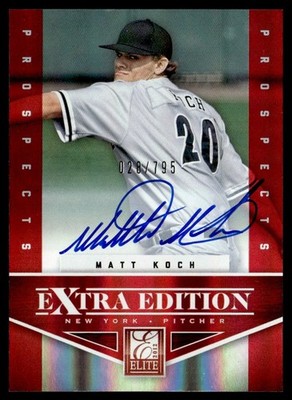 2012 Panini Elite Extra Edition Matt Koch Rookie Auto 028/795 New York Mets #164