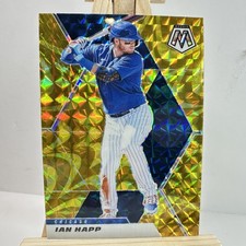 Ian Happ 2021 Panini Mosaic Prizm Reactive Gold Chicago Cubs Baseball Card #38
