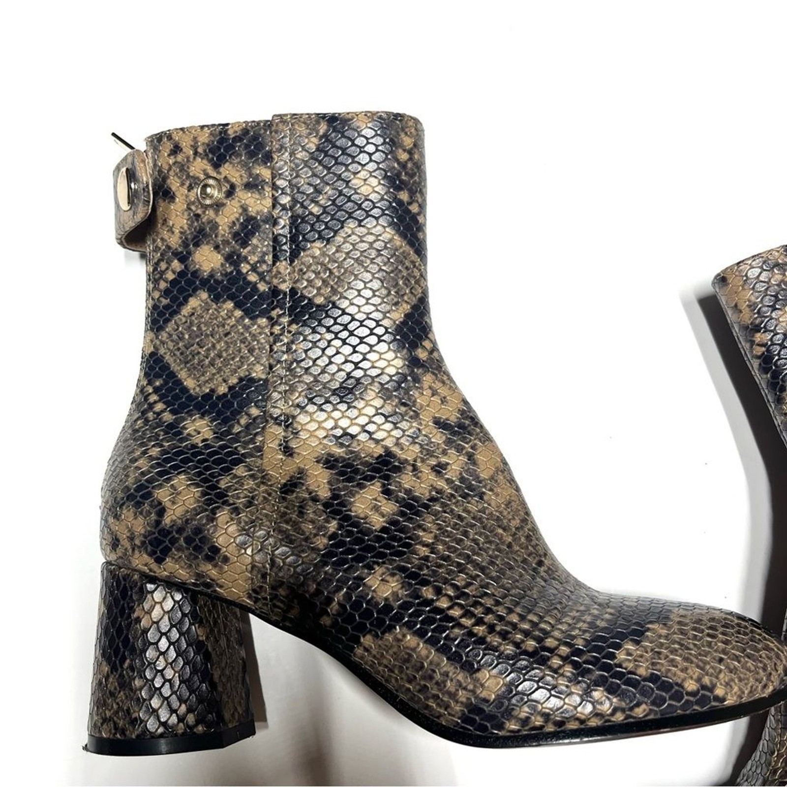 Joie Ramet Leather Boot Python  Print  in Camel 3… - image 6