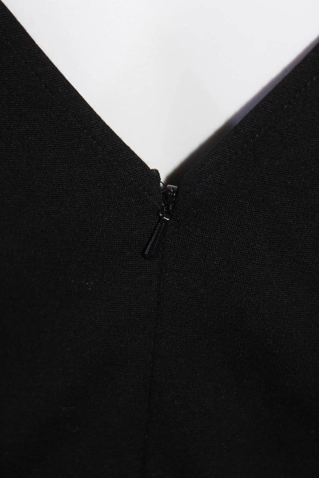 Mini Vestido ERIN Erin Fetherston Para Mujer Mangas 3/4 Ajuste Acampanado Negro Dorado Talla 6 Foto 4 de 4