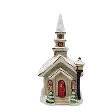 Blue Sky Clayworks Church Street Light Candle House Tealight Luminary 2015 