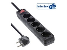 InLine Multi-Outlet 5x Shucko with Network Switch Black Cable 1.5m, Strip 16451D